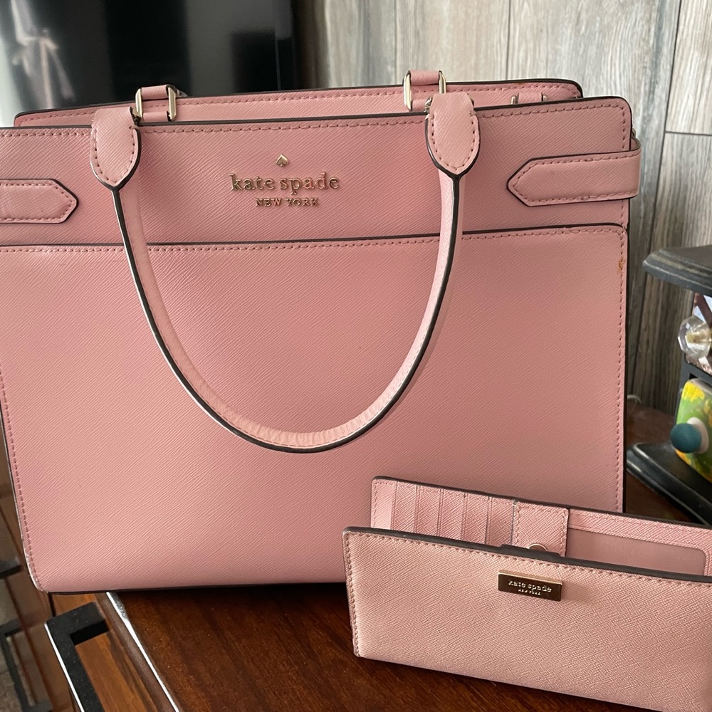 Pink Kate spade wallet and handbag